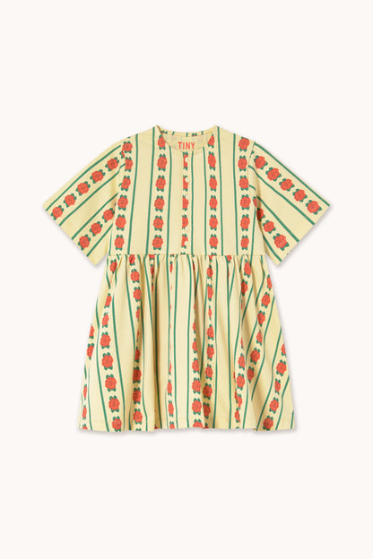 [TINYCOTTONS] Rose Pattern Dress - Dusty Yellow