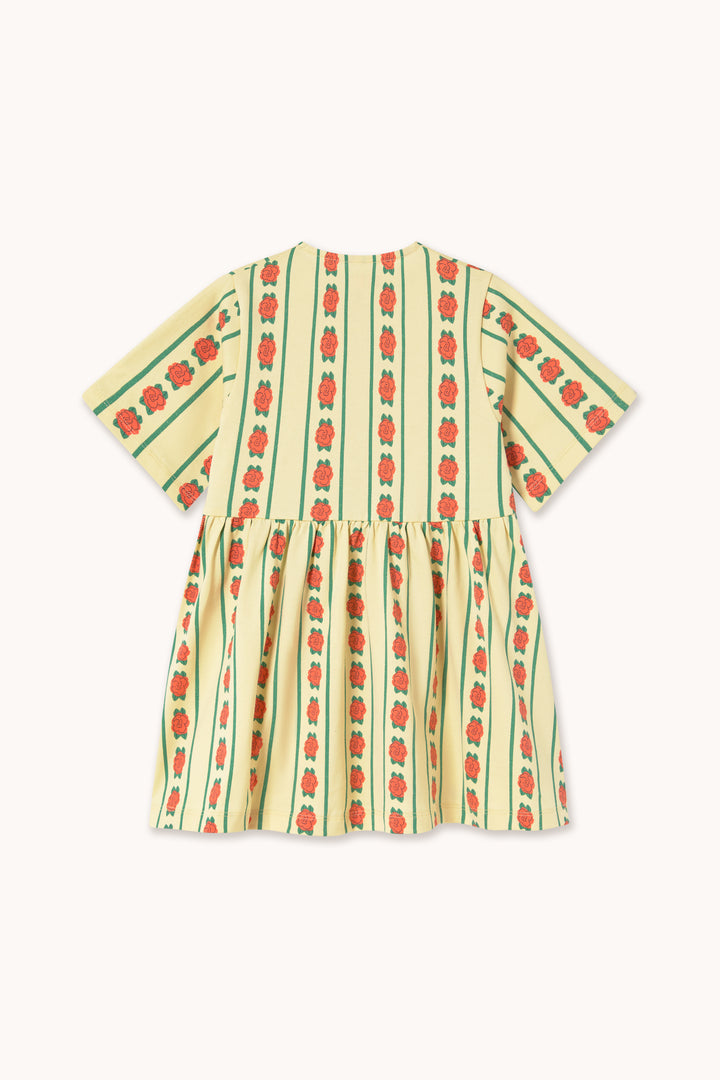 [TINYCOTTONS] Rose Pattern Dress - Dusty Yellow