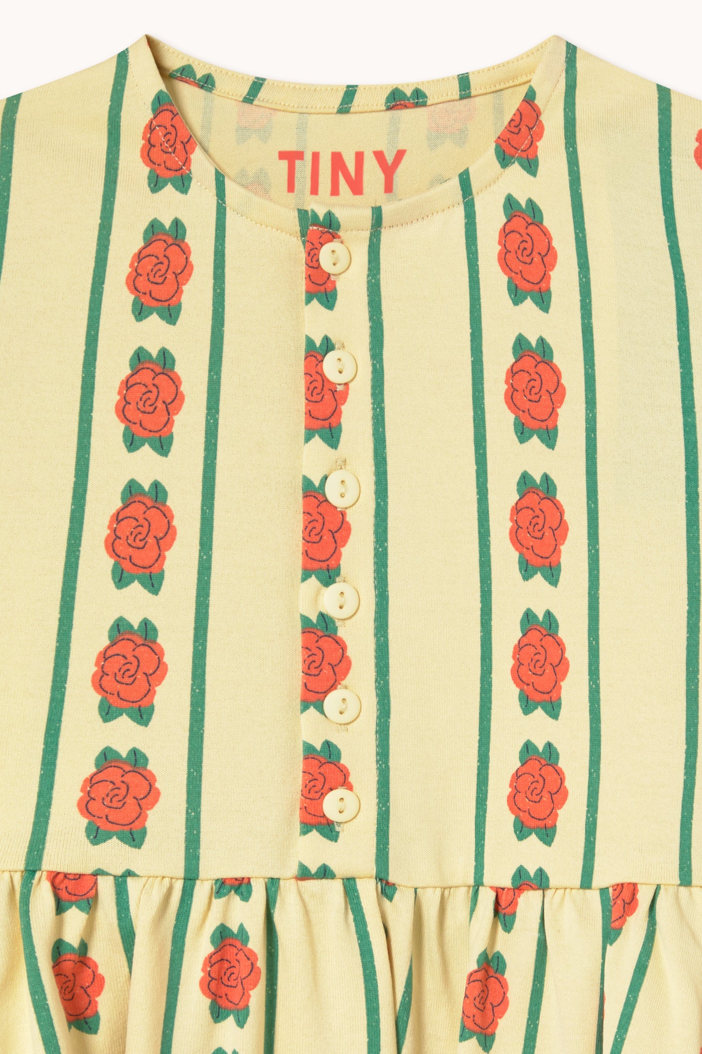 [TINYCOTTONS] Rose Pattern Dress - Dusty Yellow