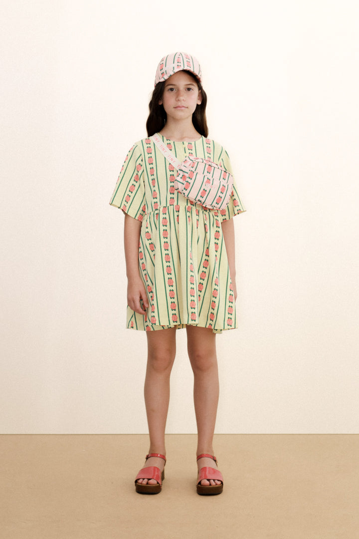 [TINYCOTTONS] Rose Pattern Dress - Dusty Yellow
