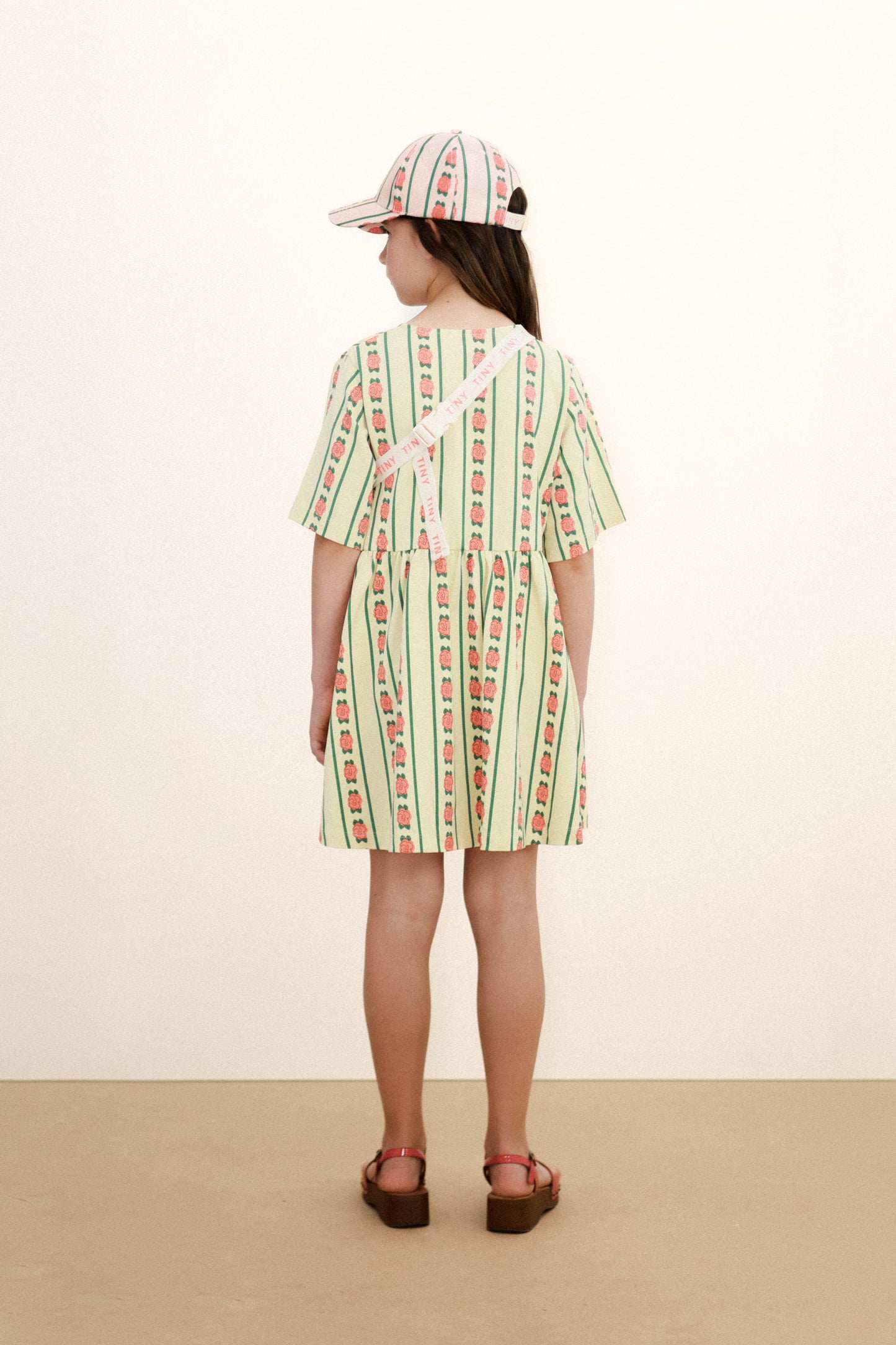 [TINYCOTTONS] Rose Pattern Dress - Dusty Yellow