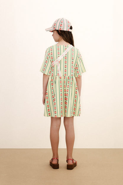 [TINYCOTTONS] Rose Pattern Dress - Dusty Yellow