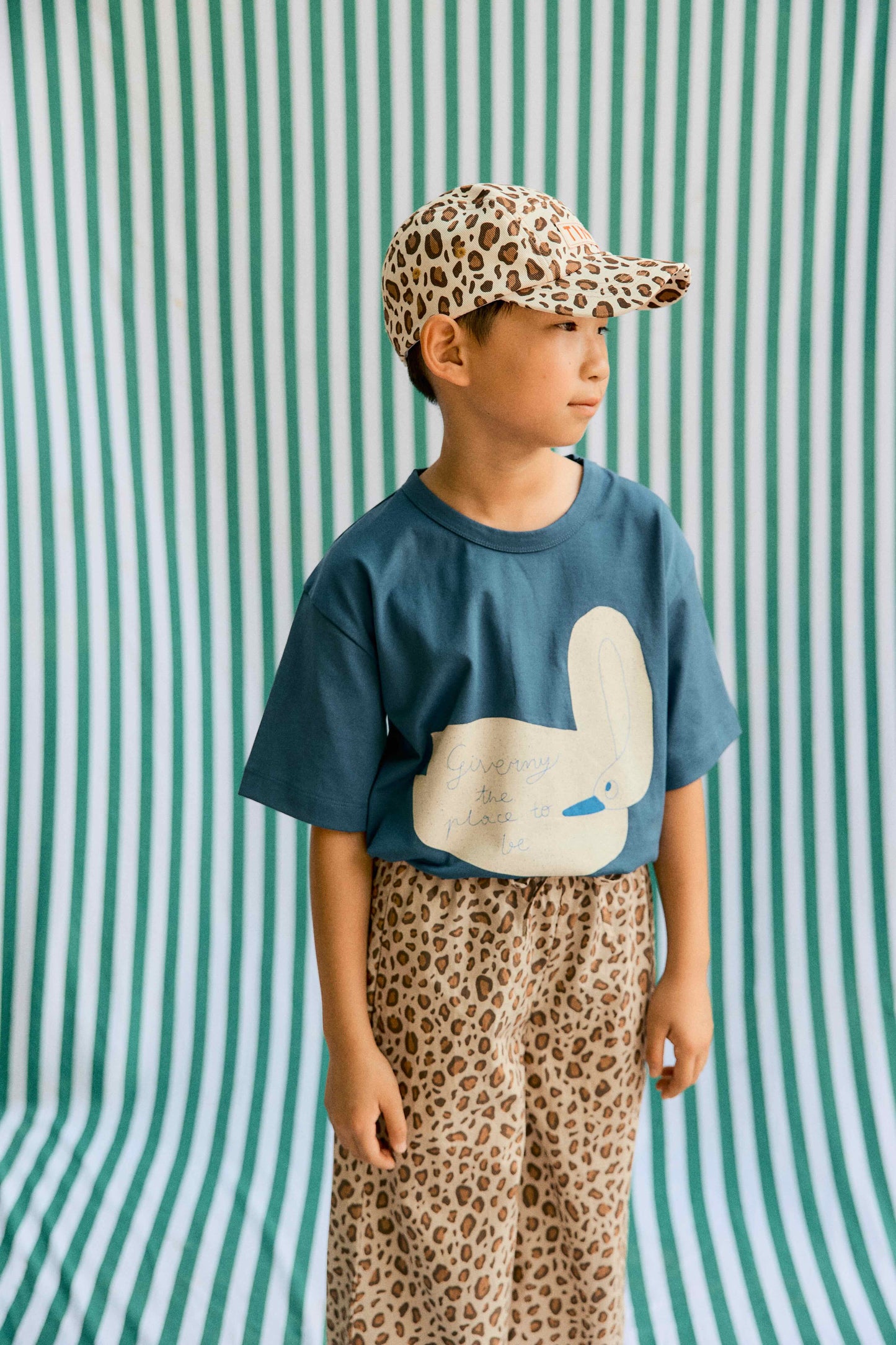 [TINYCOTTONS] Swan Graphic Tee - Light Navy