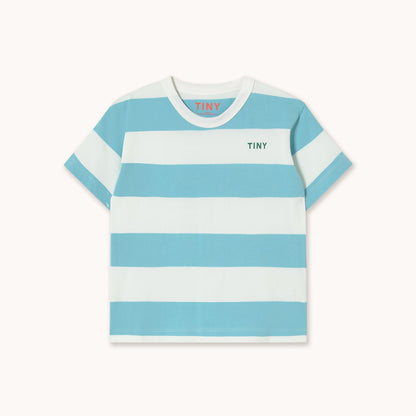 [TINYCOTTONS] Stripes Knit Tee - Light Cyan