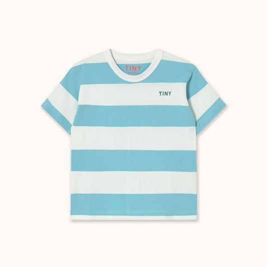 [TINYCOTTONS] Stripes Knit Tee - Light Cyan