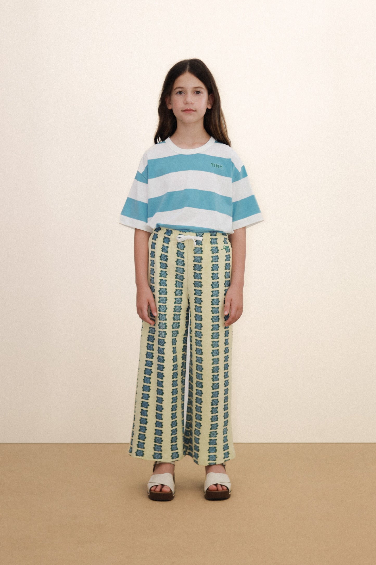 [TINYCOTTONS] Stripes Knit Tee - Light Cyan