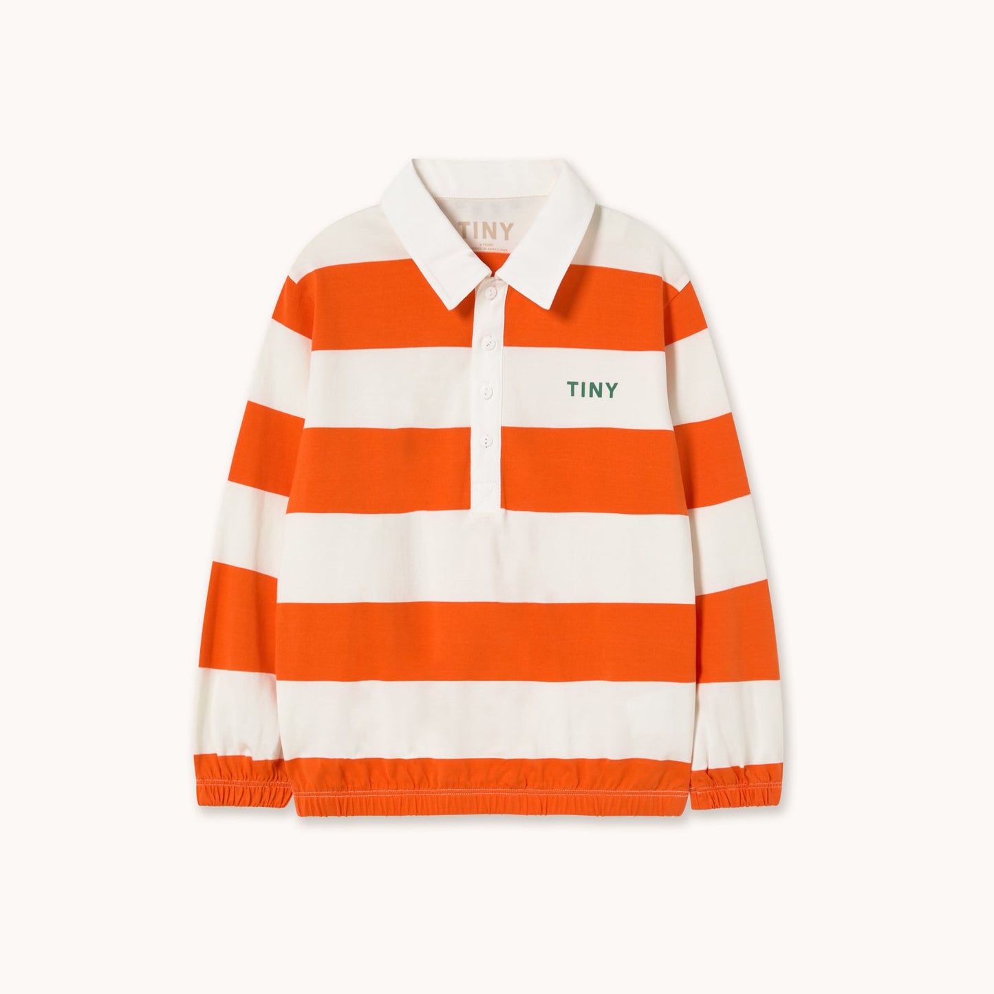 [TINYCOTTONS] Stripes Knit Polo Sleeve Tee - Summer Red