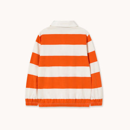 [TINYCOTTONS] Stripes Knit Polo Sleeve Tee - Summer Red