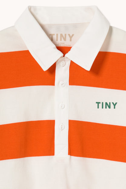 [TINYCOTTONS] Stripes Knit Polo Sleeve Tee - Summer Red