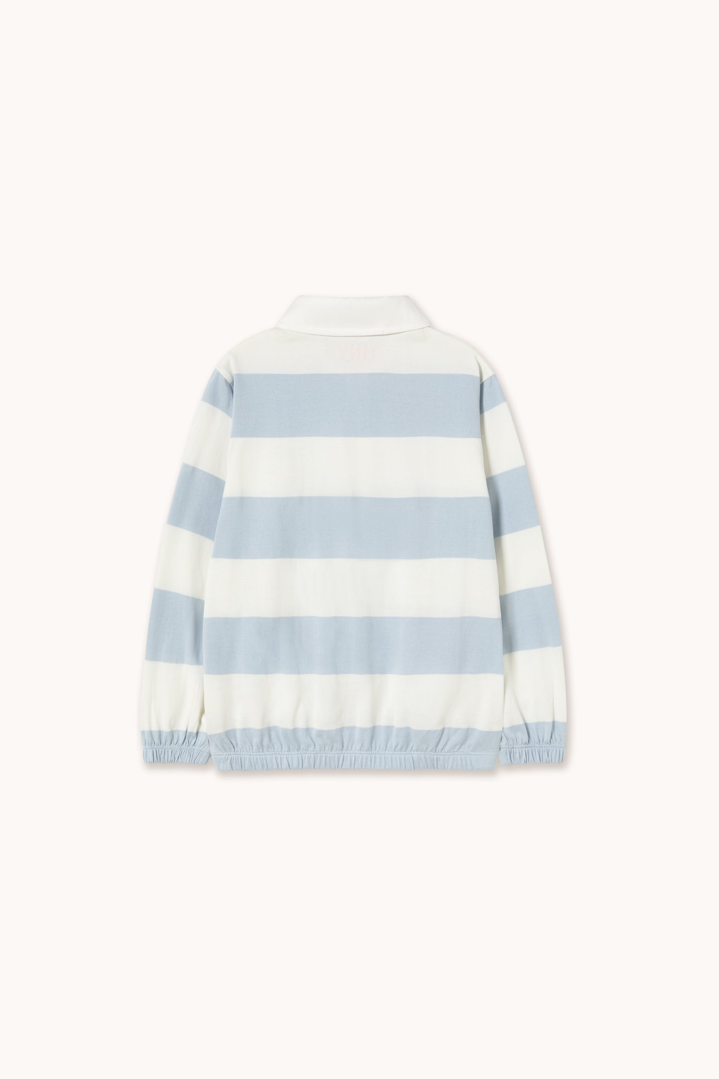 [TINYCOTTONS] Stripes Knit Polo Sleeve Tee - Washed Blue