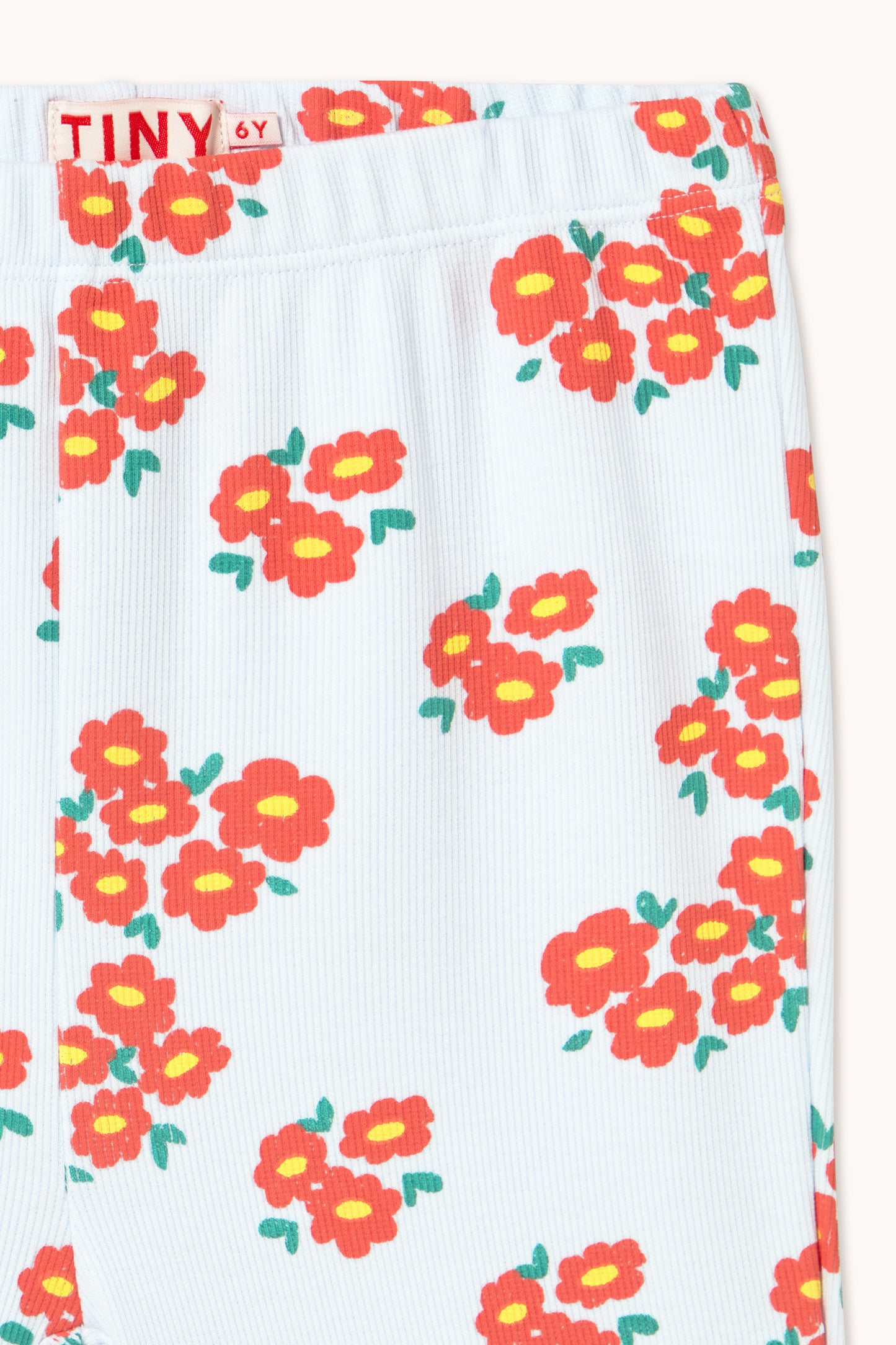 [TINYCOTTONS] Blossoms Rib Pant - Ice Blue