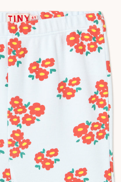 [TINYCOTTONS] Blossoms Rib Pant - Ice Blue