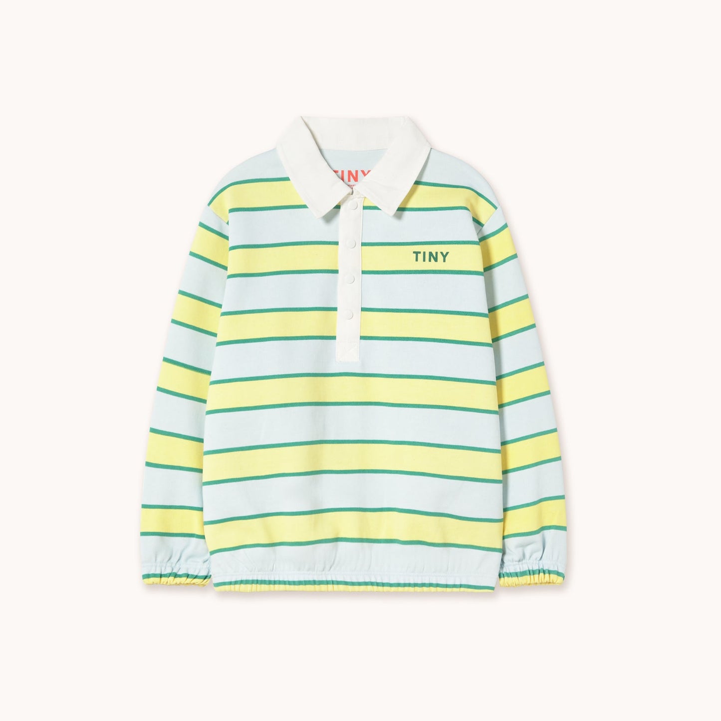 [TINYCOTTONS] Retro Stripes Polo Sweatshirt - Iceblue