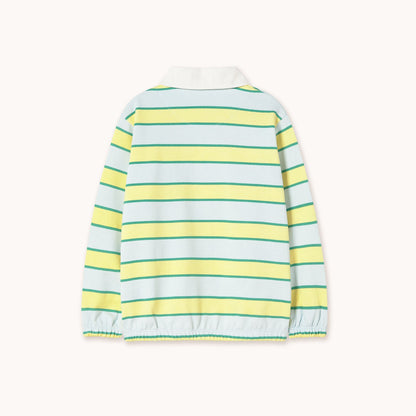 [TINYCOTTONS] Retro Stripes Polo Sweatshirt - Iceblue