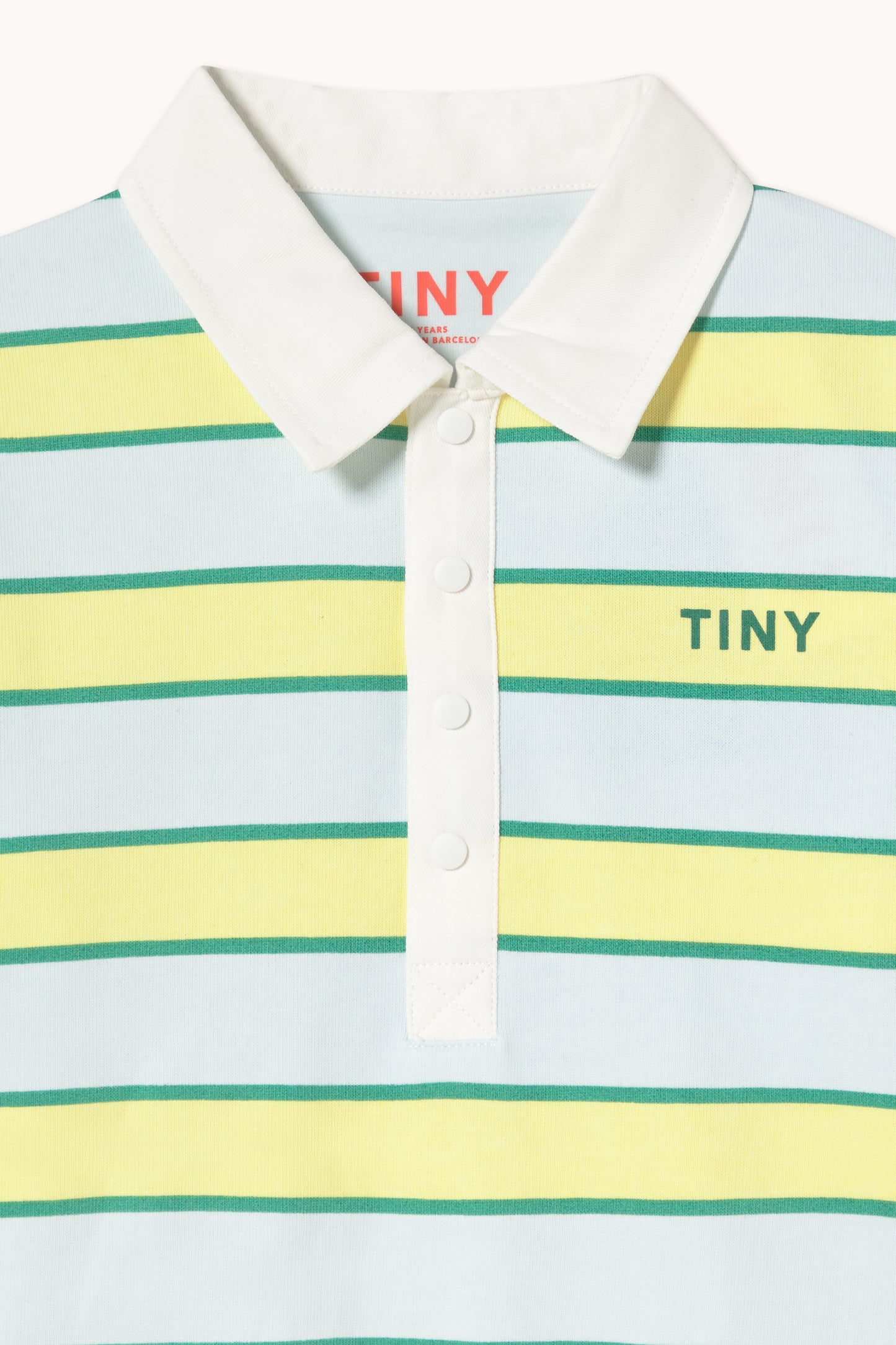 [TINYCOTTONS] Retro Stripes Polo Sweatshirt - Iceblue