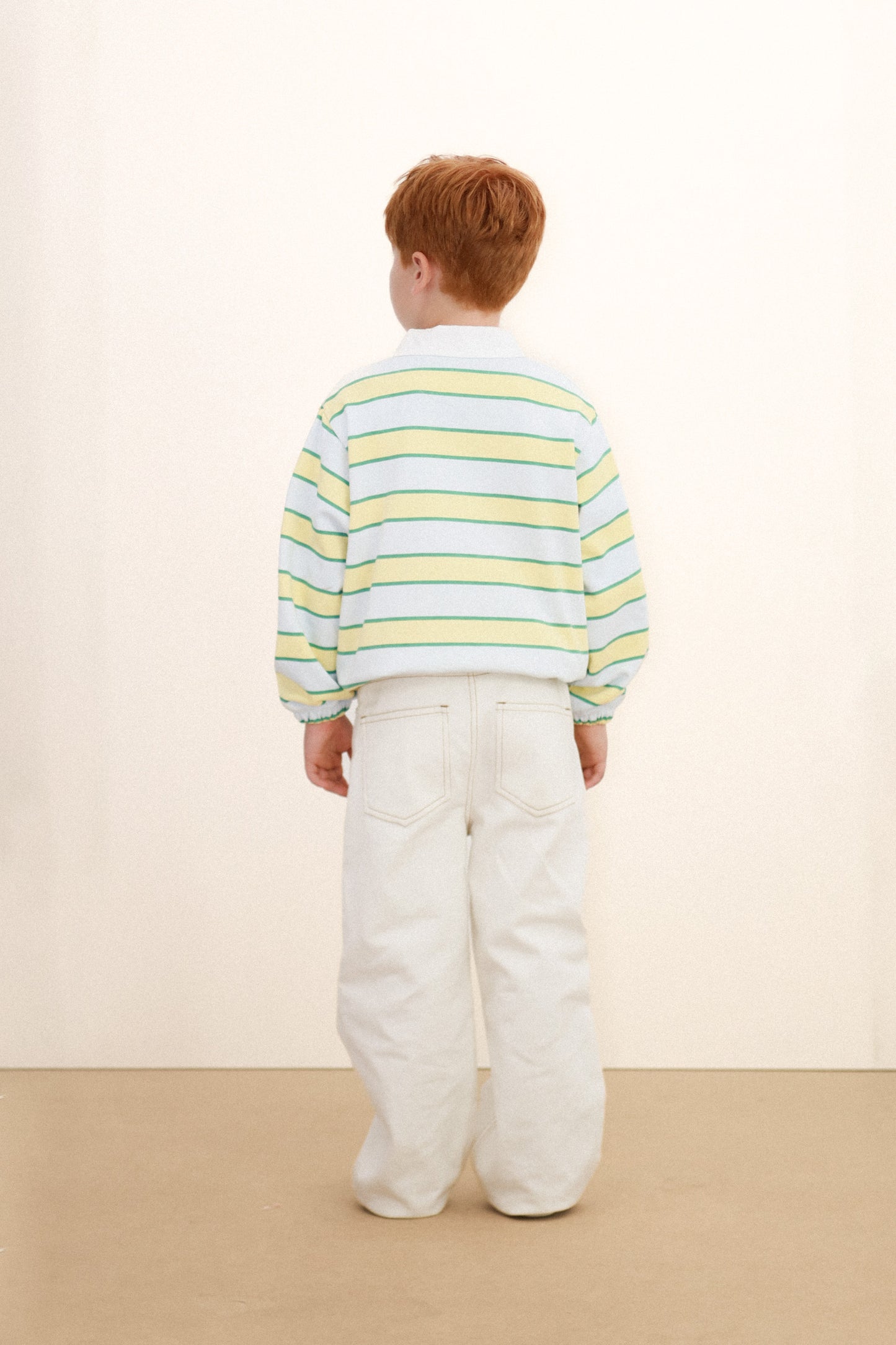 [TINYCOTTONS] Retro Stripes Polo Sweatshirt - Iceblue