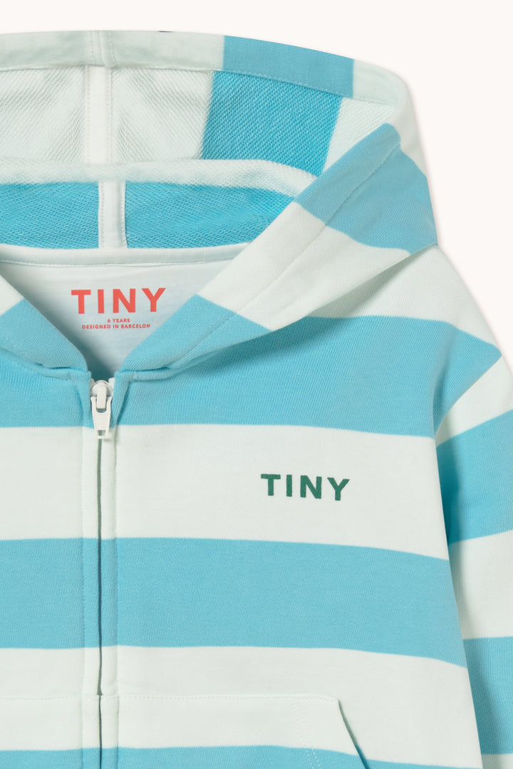 [TINYCOTTONS] Cyan Stripes Hoodie - Light Cyan