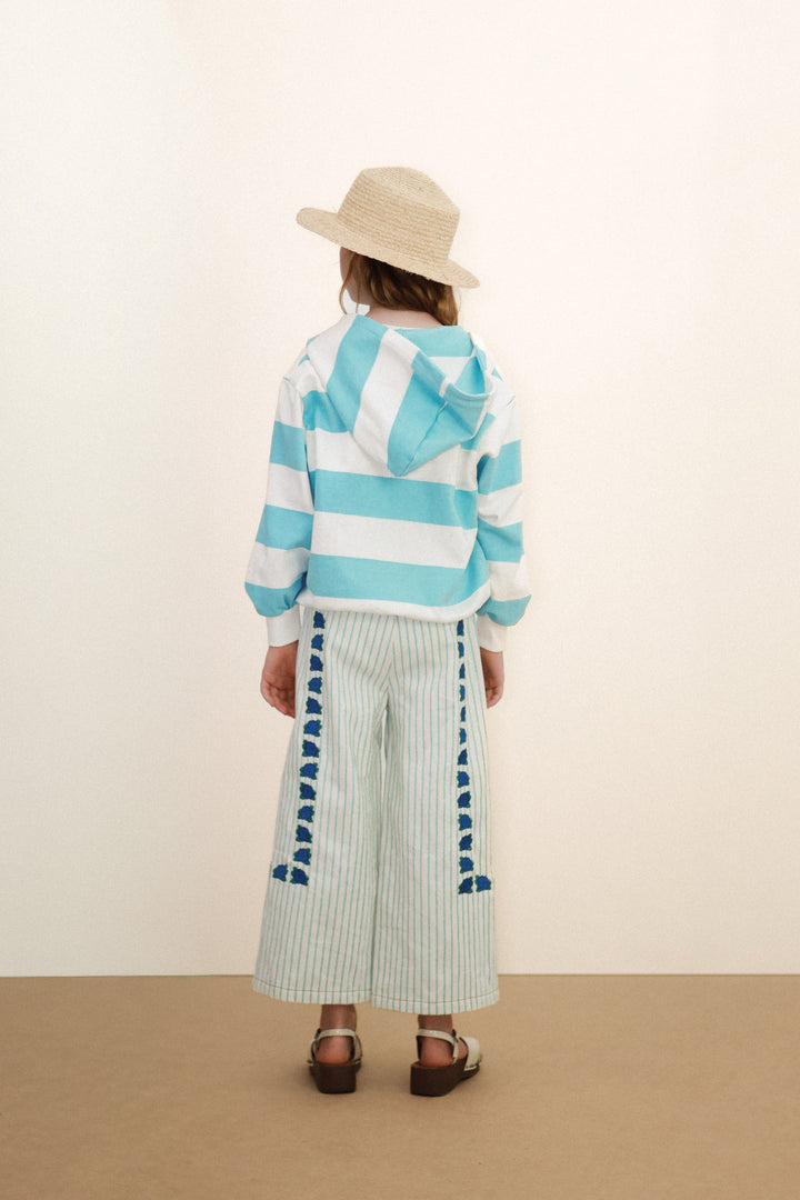 [TINYCOTTONS] Cyan Stripes Hoodie - Light Cyan