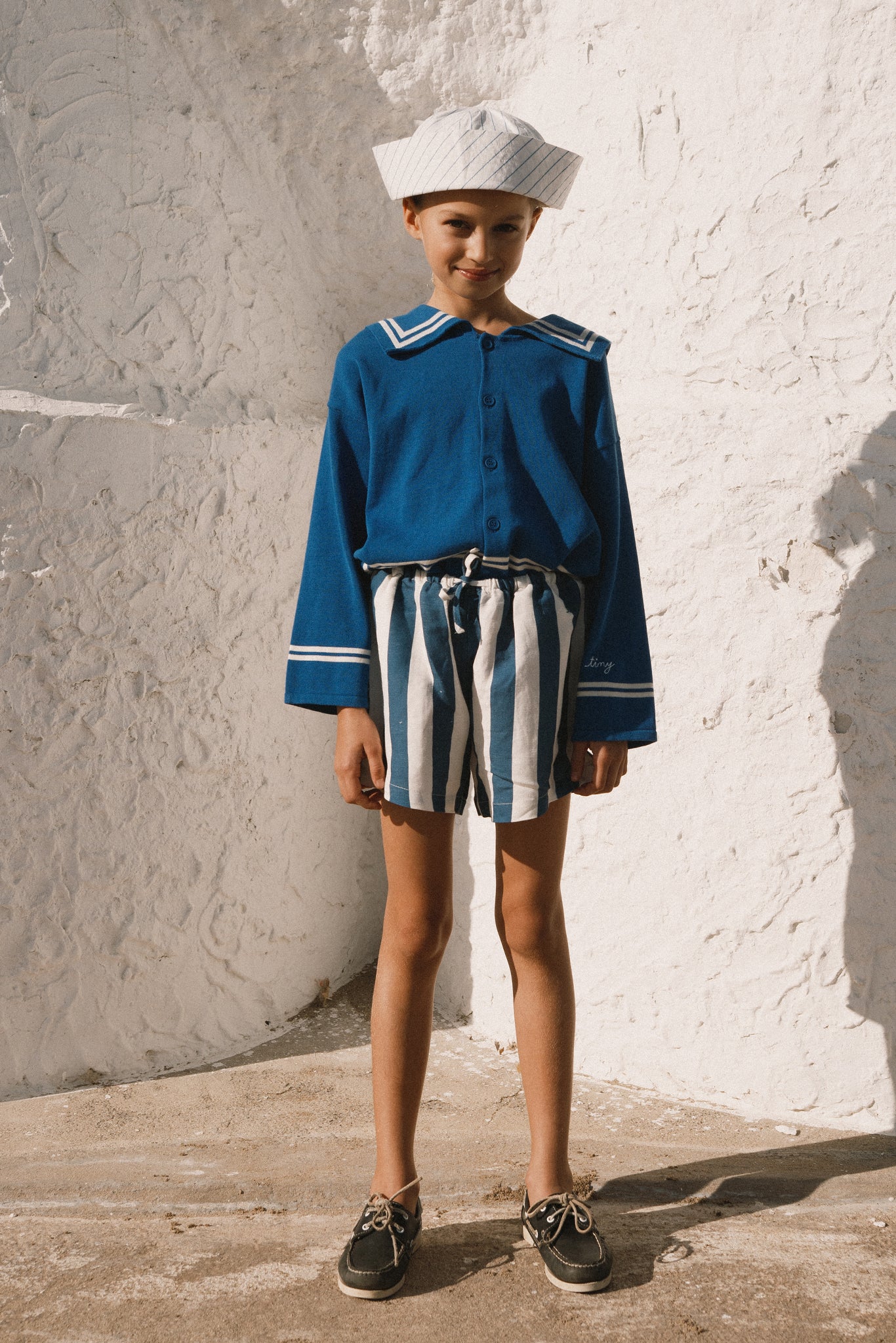 [TINYCOTTONS] Light Navy Striped Shorts - Light Navy