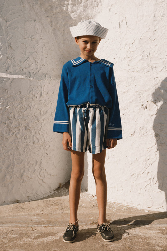 [TINYCOTTONS] Light Navy Striped Shorts - Light Navy