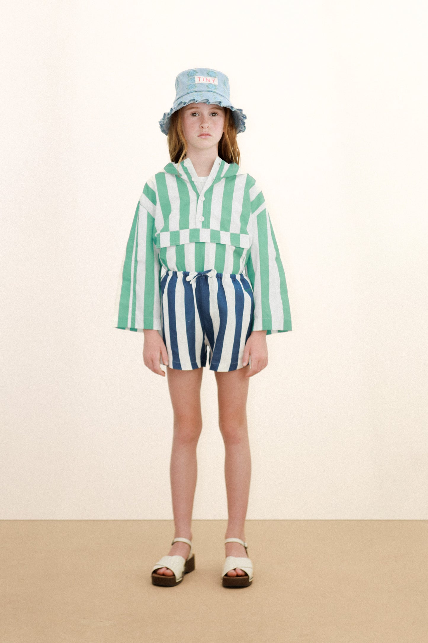 [TINYCOTTONS] Light Navy Striped Shorts - Light Navy
