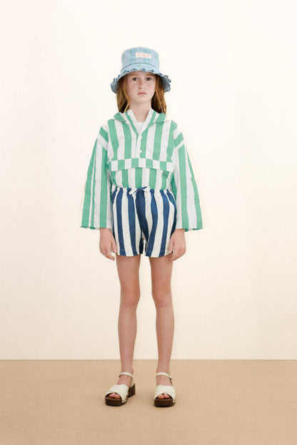 [TINYCOTTONS] Light Navy Striped Shorts - Light Navy