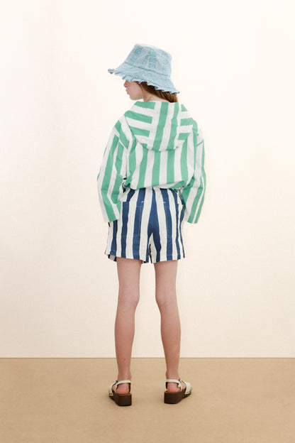 [TINYCOTTONS] Light Navy Striped Shorts - Light Navy