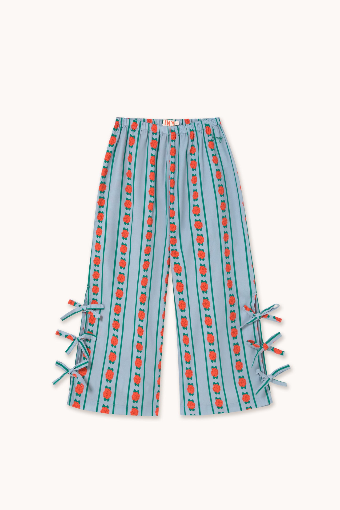 [TINYCOTTONS]Rose Pattern Pant - Washed Blue