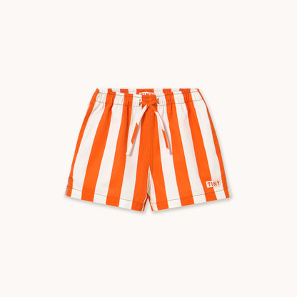 [TINYCOTTONS] Stripes Twill Shorts - Summer Red