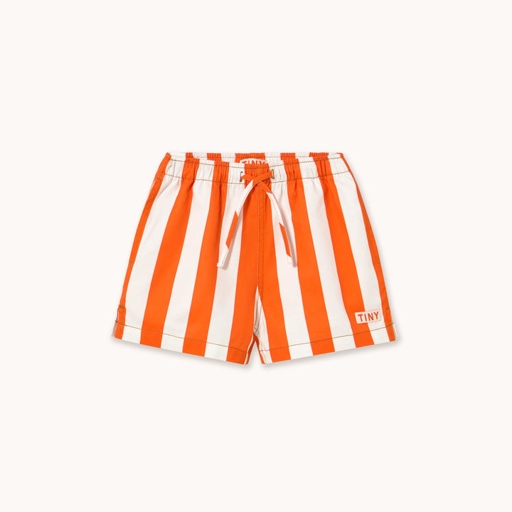 [TINYCOTTONS] Stripes Twill Shorts - Summer Red