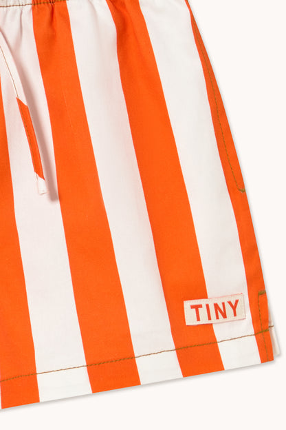 [TINYCOTTONS] Stripes Twill Shorts - Summer Red