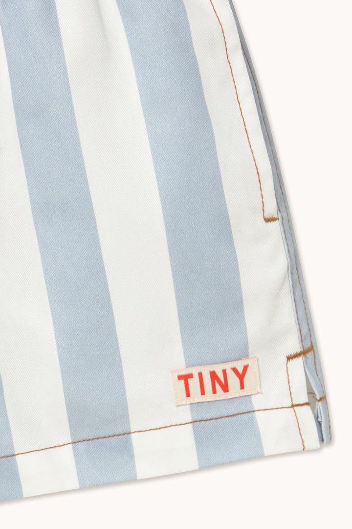 [TINYCOTTONS] Stripes Twill Shorts - Washed Blue
