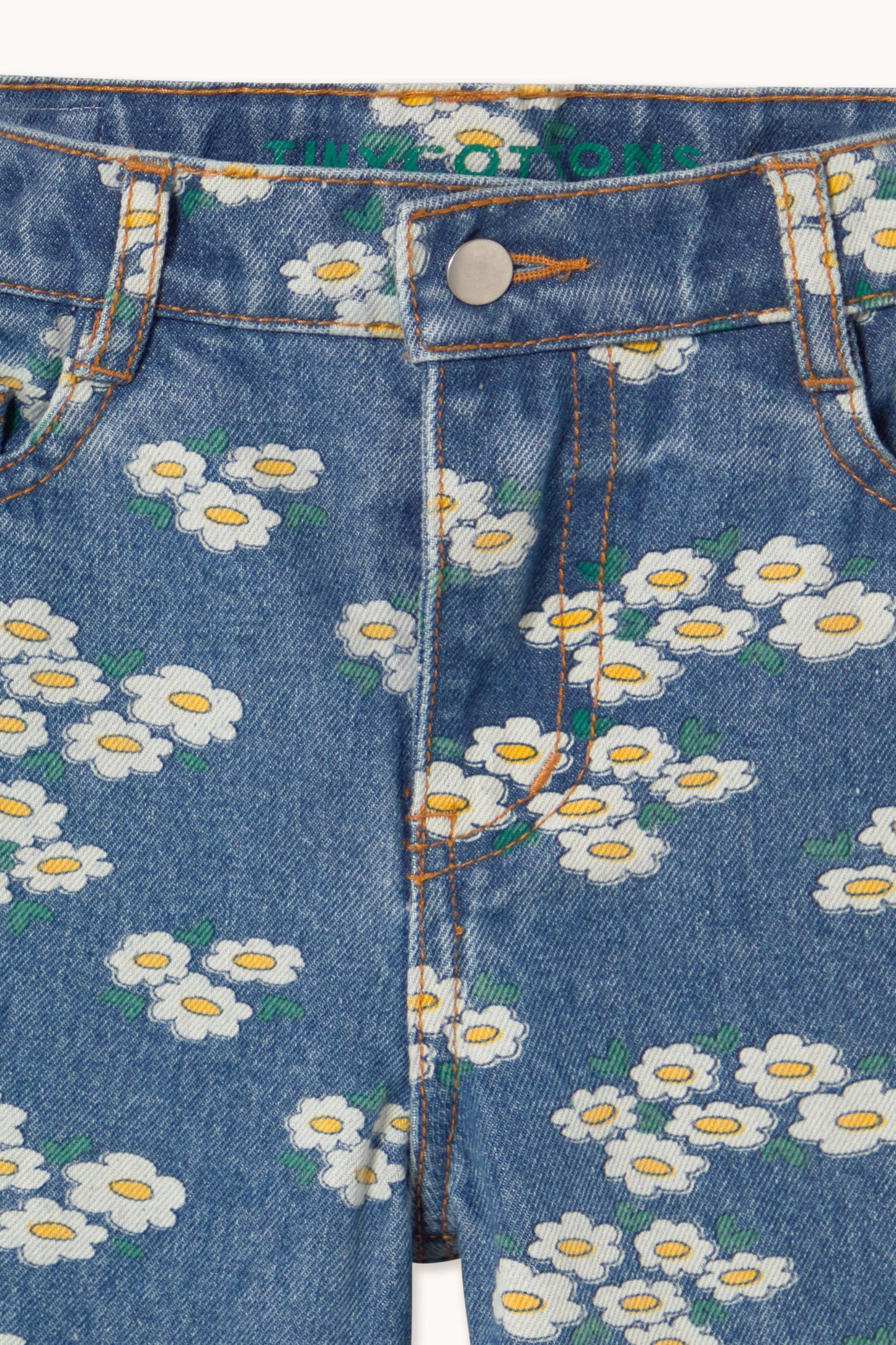 [TINYCOTTONS] Blossoms Denim Jeans - Medium Wash Denim