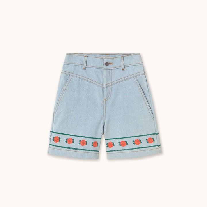 [TINYCOTTONS] Roses Denim Bermuda - Light Wash Denim