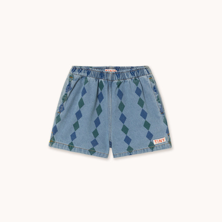 [TINYCOTTONS] Diamonds Shorts - Light Wash Denim