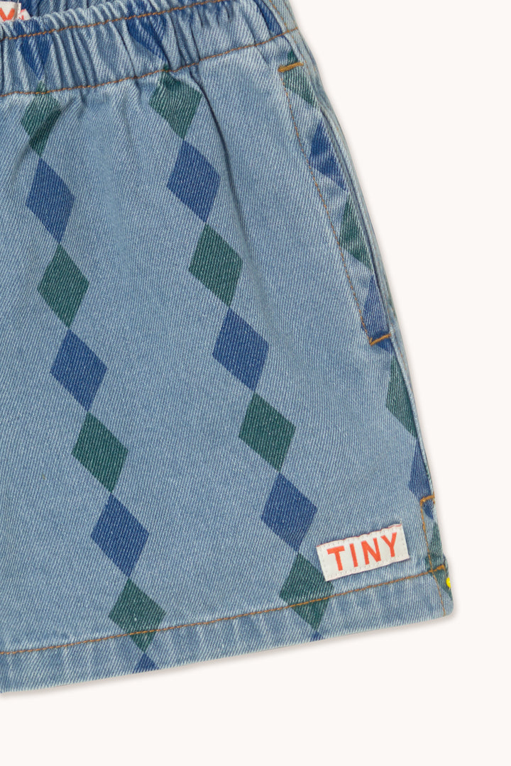 [TINYCOTTONS] Diamonds Shorts - Light Wash Denim