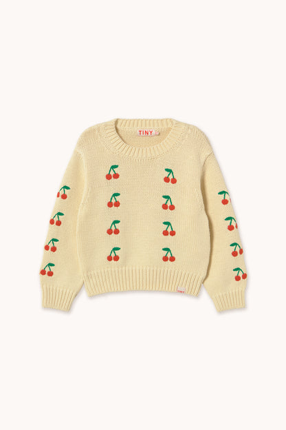 [Tinycottons] Mini Cherries Sweater - Dusty Yellow