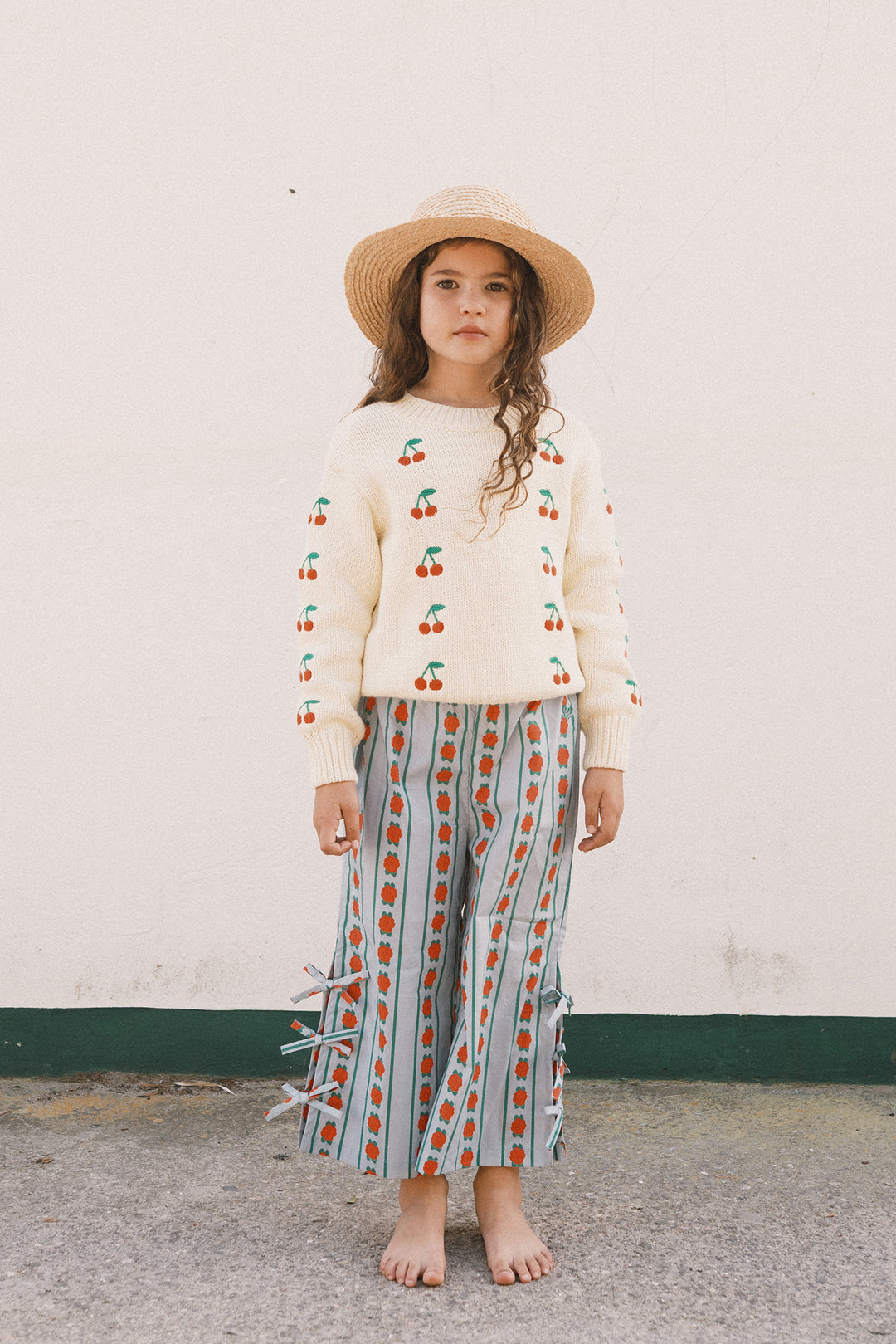 [Tinycottons] Mini Cherries Sweater - Dusty Yellow