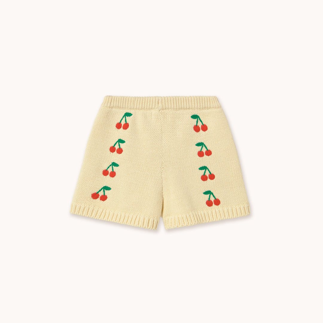[TINYCOTTONS] Mini Cherries Knitted Woven Shorts - Dusty Yellow