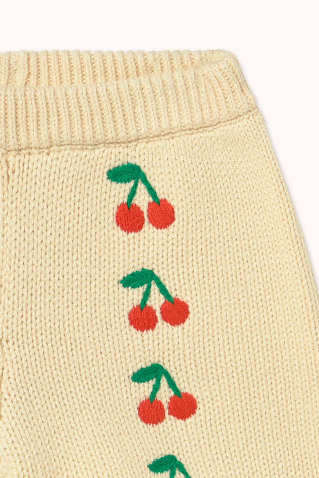 [TINYCOTTONS] Mini Cherries Knitted Woven Shorts - Dusty Yellow
