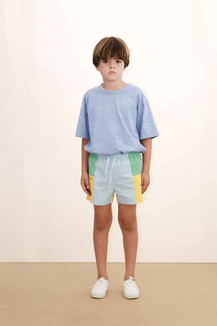 [TINYCOTTONS] Color Block Woven Shorts - Multicolor