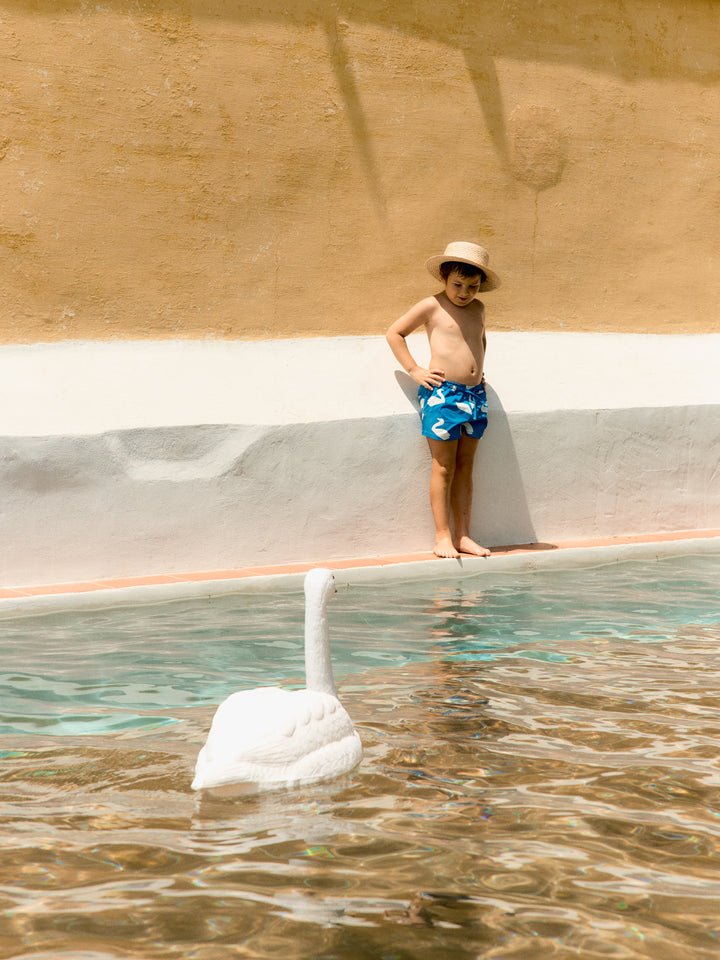 [TINYCOTTONS]Big Swans Swim Trunks - Blue