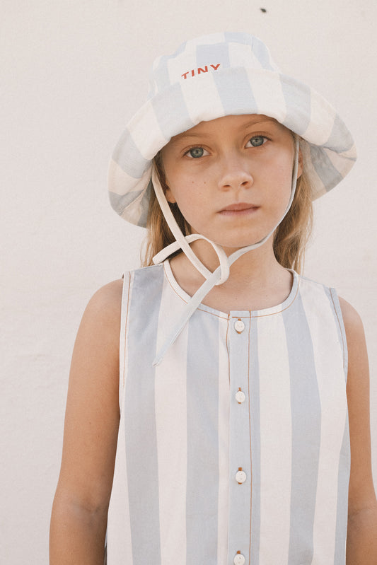 [TINYCOTTONS]Blue Stripes Bucket Hat - Washed Blue