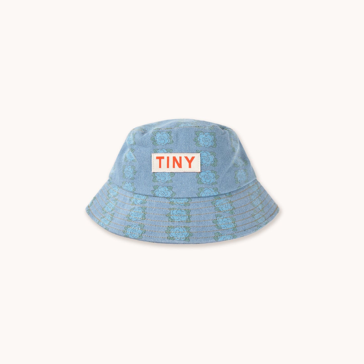 [TINYCOTTONS]Blue Flowers Bucket Hat - Light Wash Denim