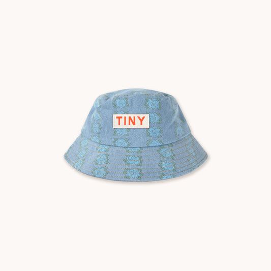 [TINYCOTTONS]Blue Flowers Bucket Hat - Light Wash Denim