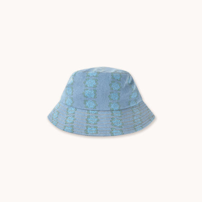 [TINYCOTTONS]Blue Flowers Bucket Hat - Light Wash Denim