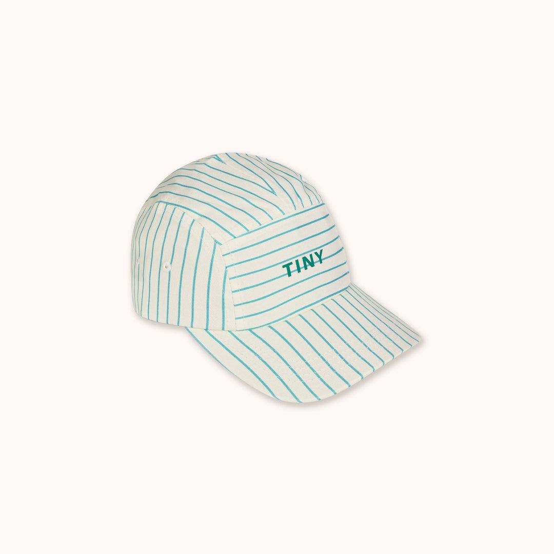 [TINYCOTTONS]Cap With Thin Cyan Stripes - Light Cyan