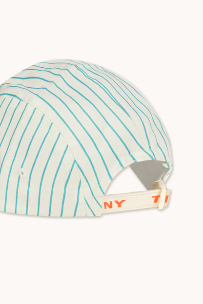 [TINYCOTTONS]Cap With Thin Cyan Stripes - Light Cyan