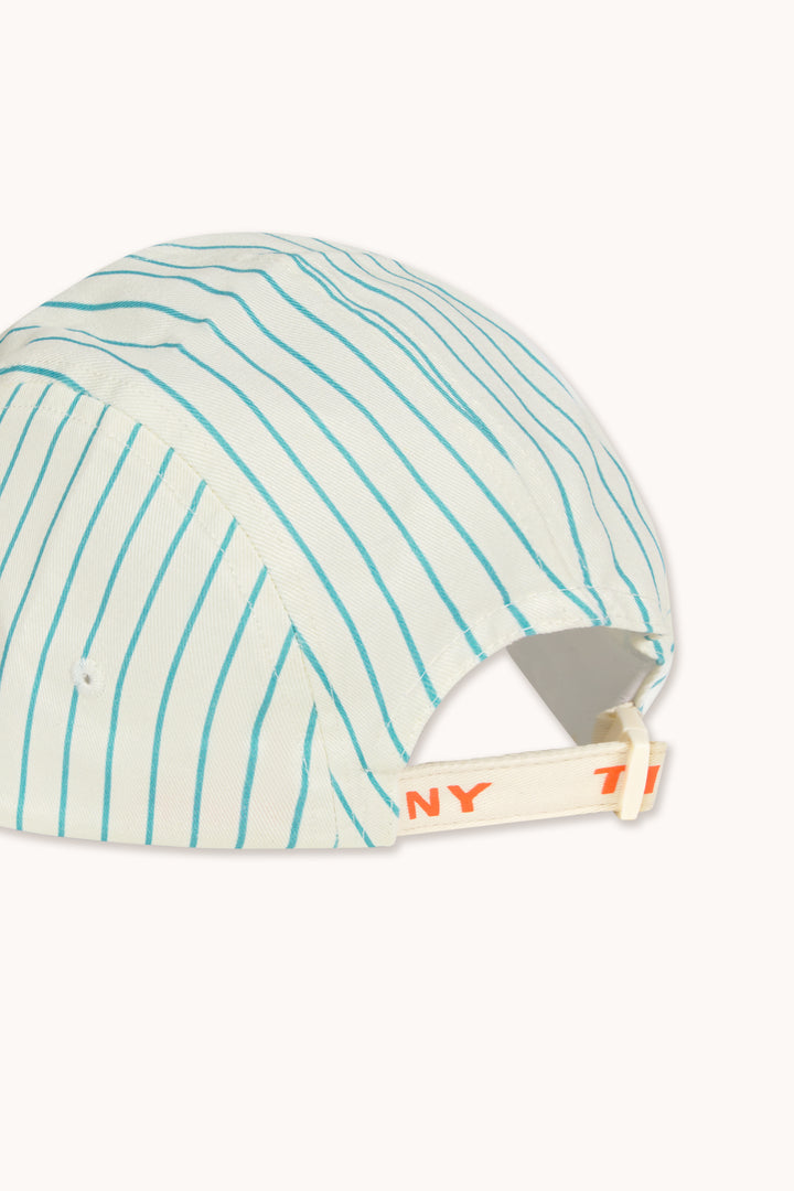 [TINYCOTTONS]Cap With Thin Cyan Stripes - Light Cyan