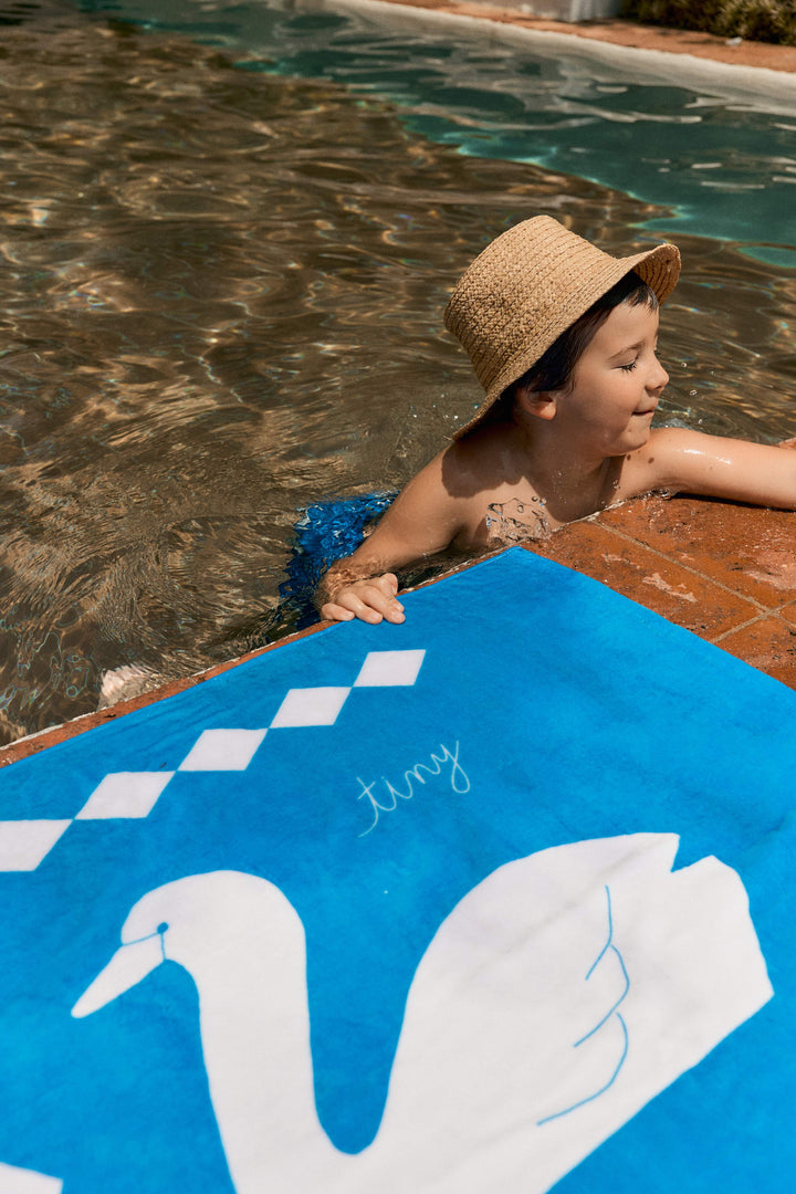 [TINYCOTTONS] Swans Towel - Blue